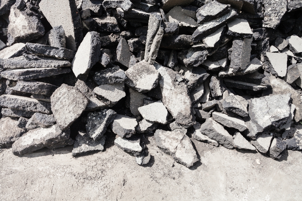 broken up asphalt