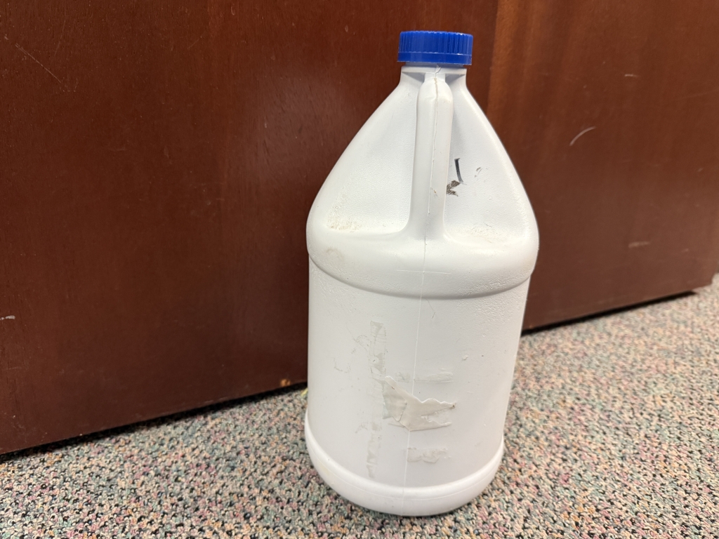 dirty bottle of bleach