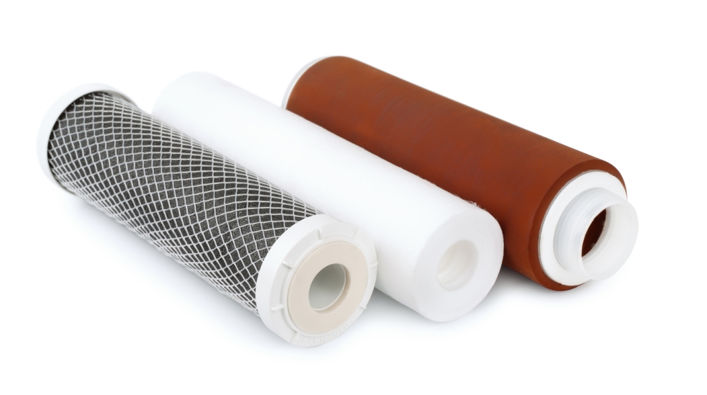 Three water filter cartridges
